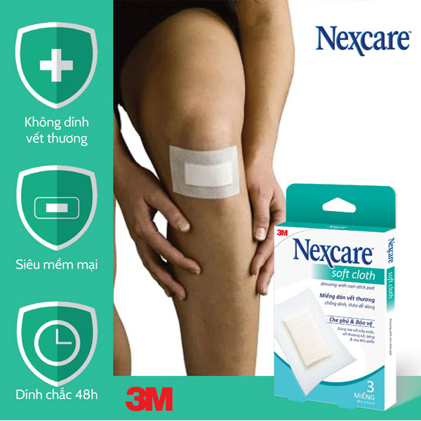 Băng Dán Bảo Vệ Vết Thương Nexcare 3M B300 (Hộp 3 miếng 8x12 cm)