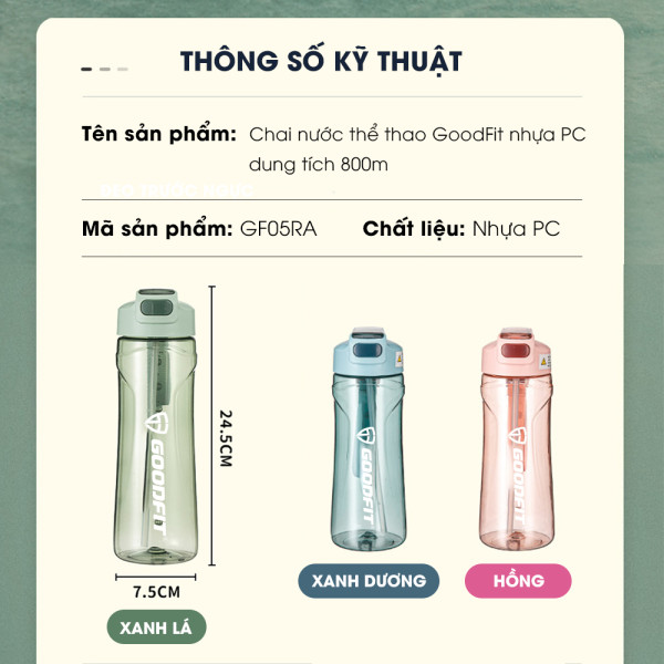 Bình nước thể thao 800ml GoodFit GF05RA
