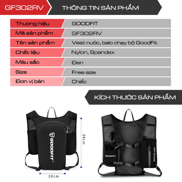 Vest nước chạy bộ Goodfit GF302RV